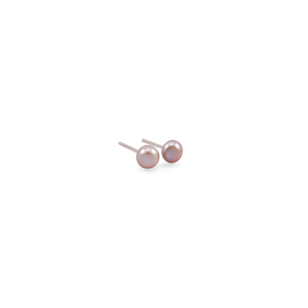 Mini Single Lavender Pearl Stud Earrings