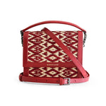 Red Heart Water Sedge and Leather Mini Handbag