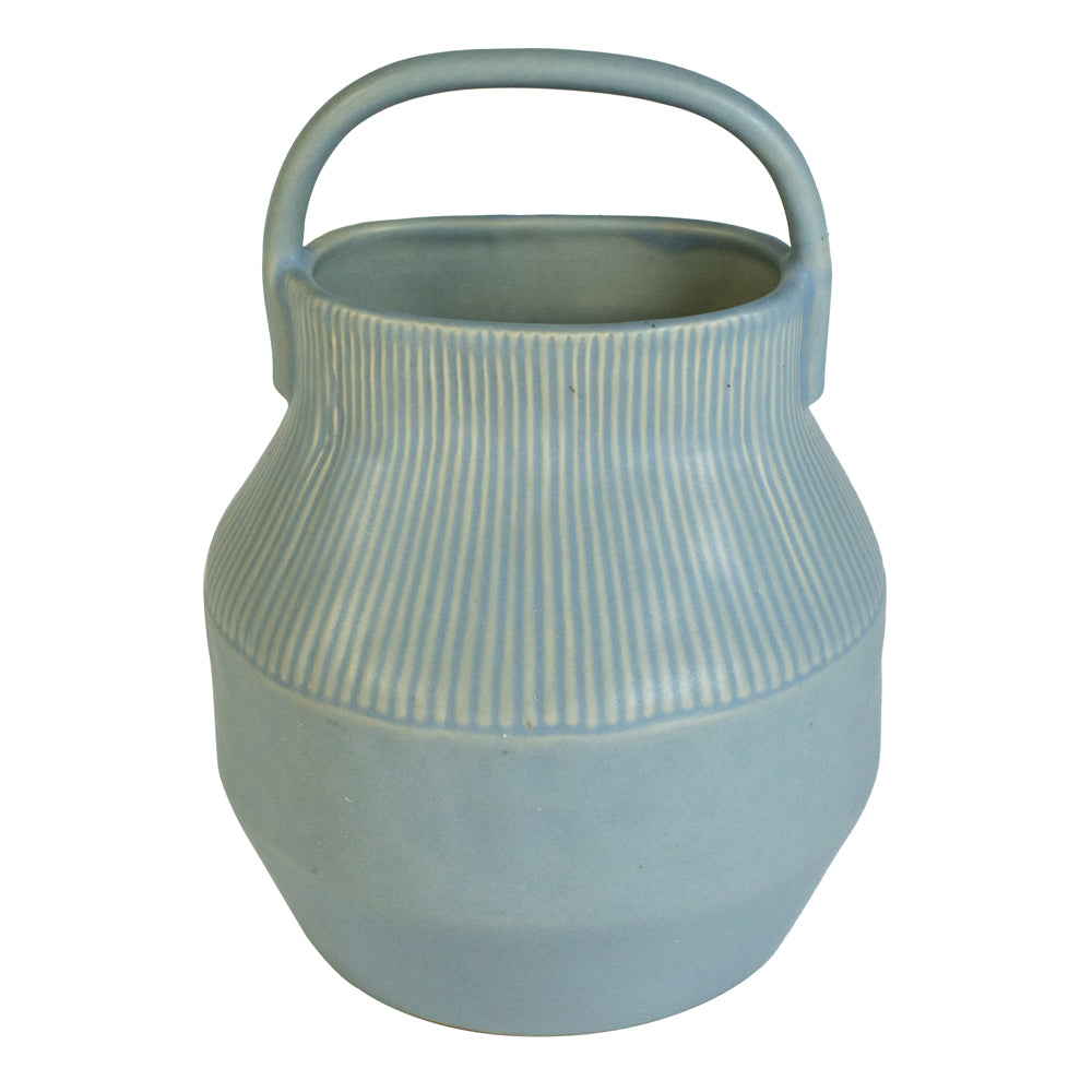 Epoch Grey Handmade Stoneware Basket Vase