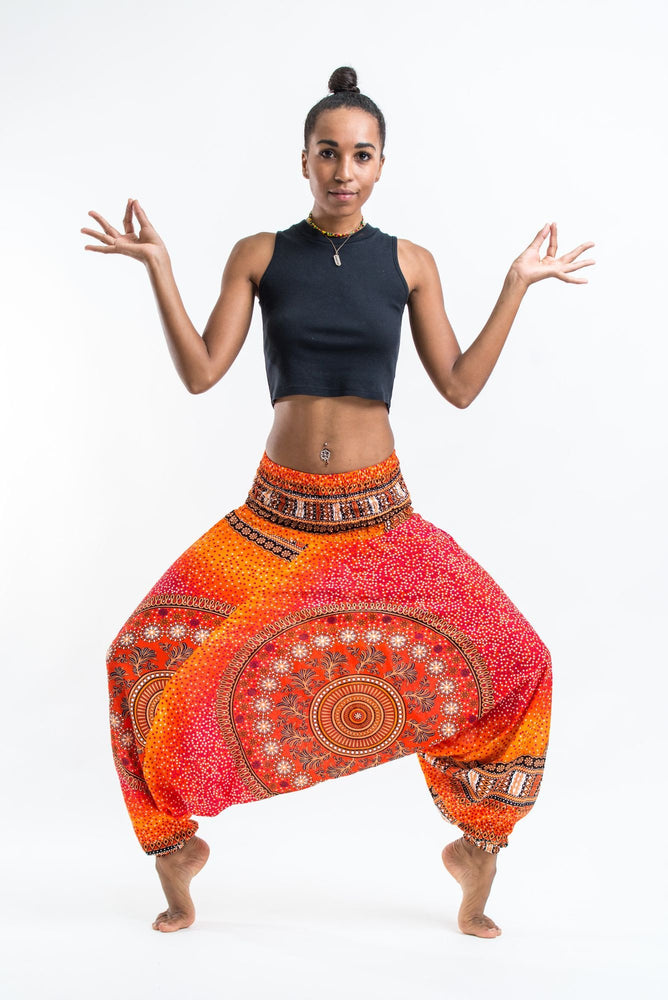 Women's Orange Tribal Chakra Jumpsuit Yoga Pants