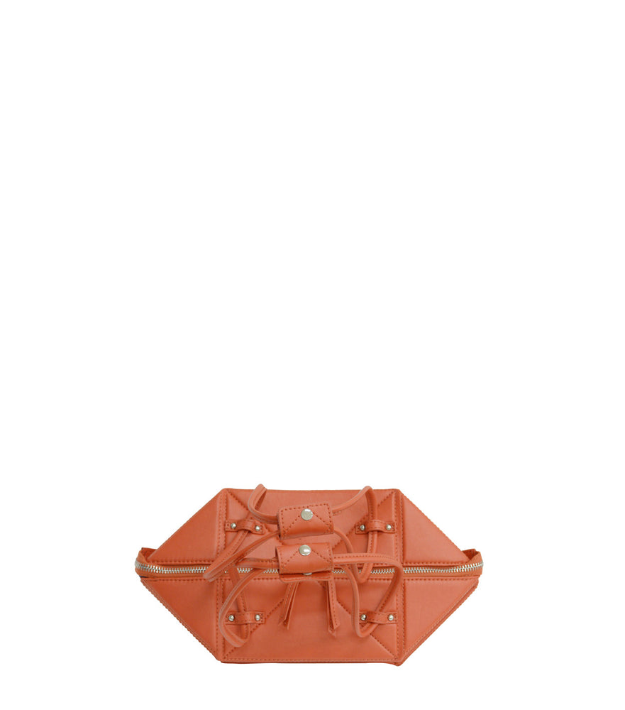 Small Red Origami Bag with Blue Bottom