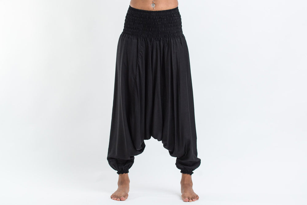 Women's Black 2-in-1 Convertible Jumpsuit Yoga Pants