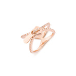 X Zip Silver Ring Rose Gold Plated
