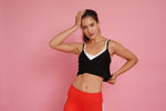Flexi Lexi Fitness Sports Sleeveless Layered Crop Top with Thin Straps