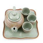 Orange Diamond Handmade Tea Set
