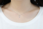 White Gold Plated Silver Anchor Necklace