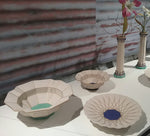 Bijan White Turquoise Large Handmade Stoneware Bowl