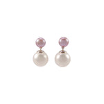 Double Lavender Pearl Earrings