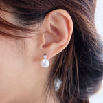 Diamond Marshmallow Pearl Earrings
