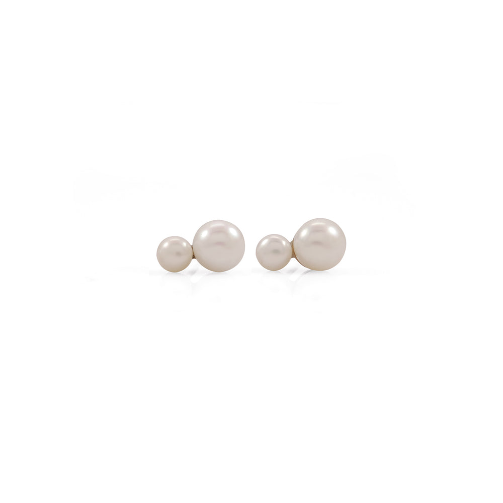 Mini Double Marshmallow Pearl Earrings