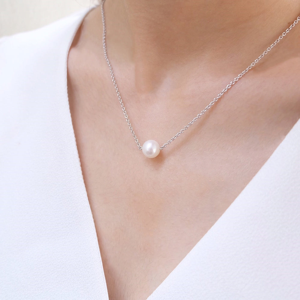 Single Marshmallow Pearl Necklace