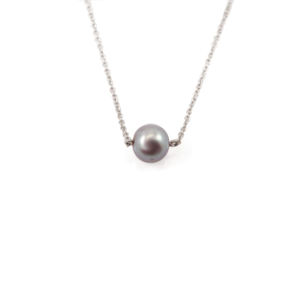 Single Little Grey Pearl Necklace