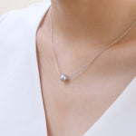 Single Little Grey Pearl Necklace