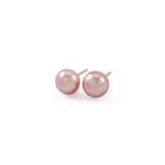 Mini Single Pink Gold Pearl Stud Earrings