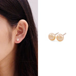 Mini Single Peach Pearl Stud Earrings