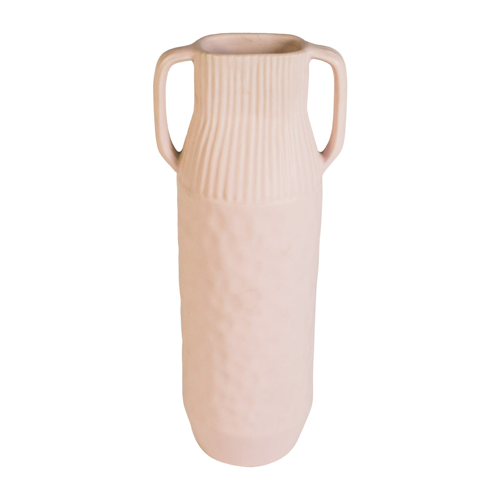 Epoch Pink Medium Handmade Stoneware Vase with Handle