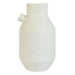 Epoch White Sand Handmade Stoneware Knob Vase