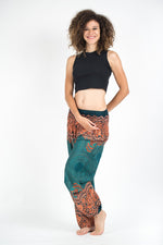 Women's Geometric Turquoise Mandala Yoga Pants