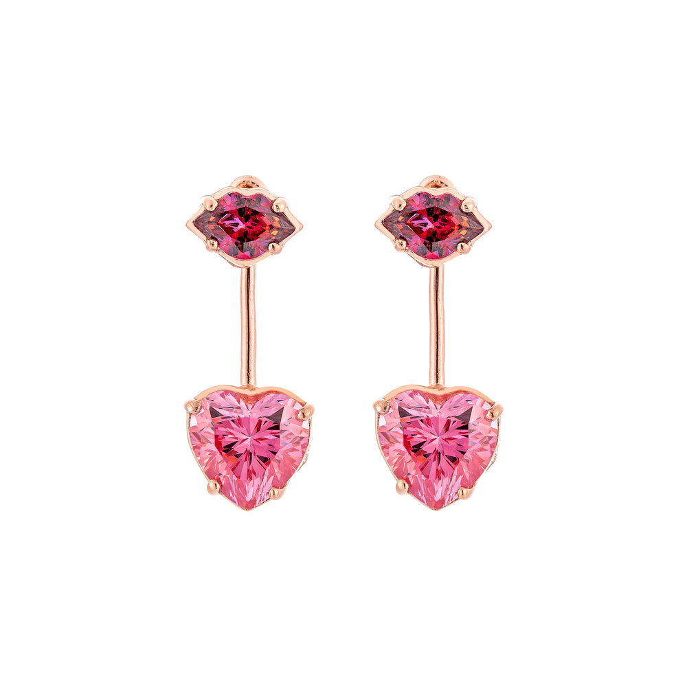 Kiss Me Rose Gold Plated Silver Earrings