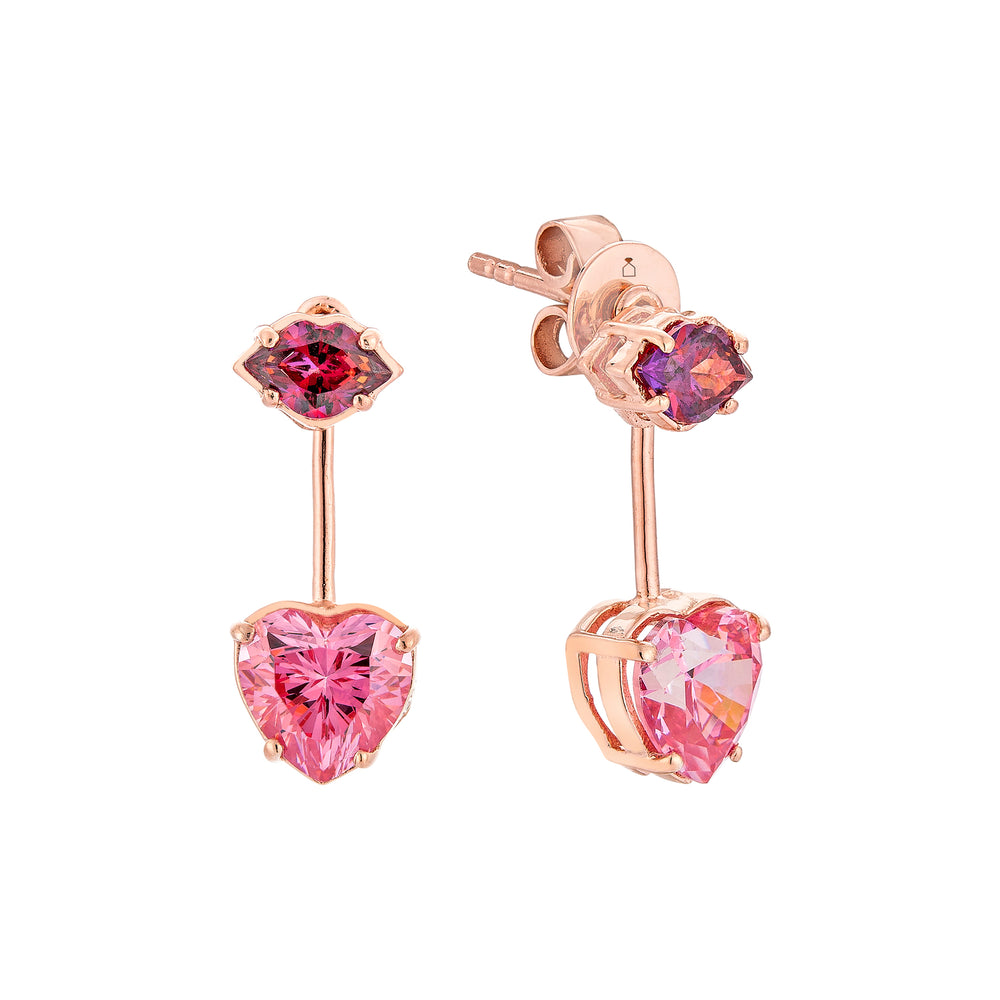 Kiss Me Rose Gold Plated Silver Earrings