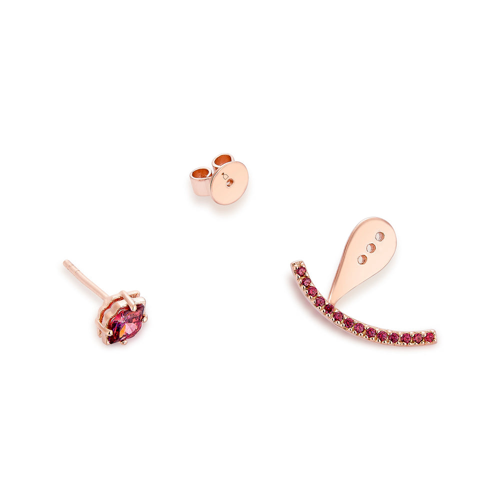 Smile Rose Gold Plated Silver Earrings