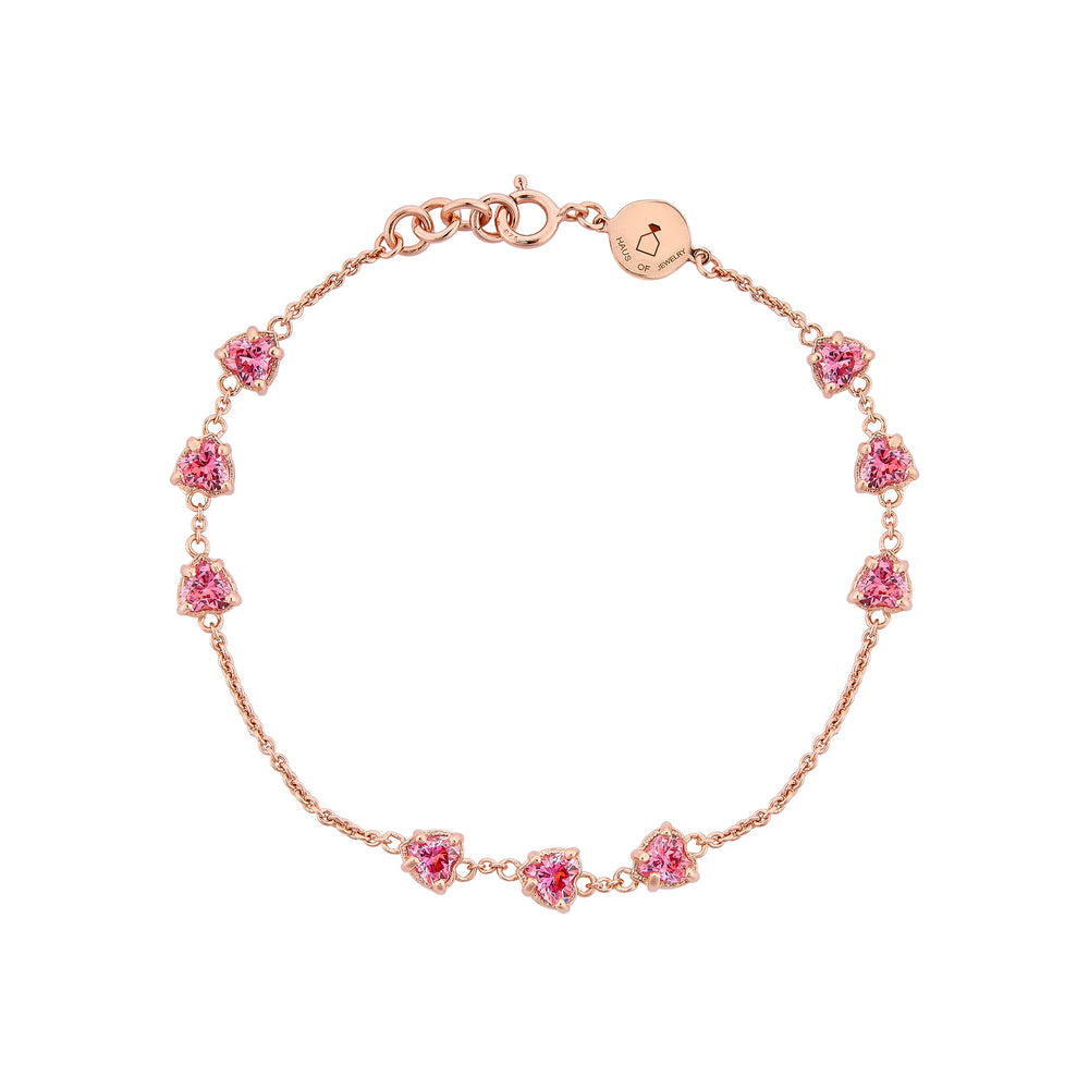 Amour Rose Gold Plated Silver Bracelet with Cubic Zirconia