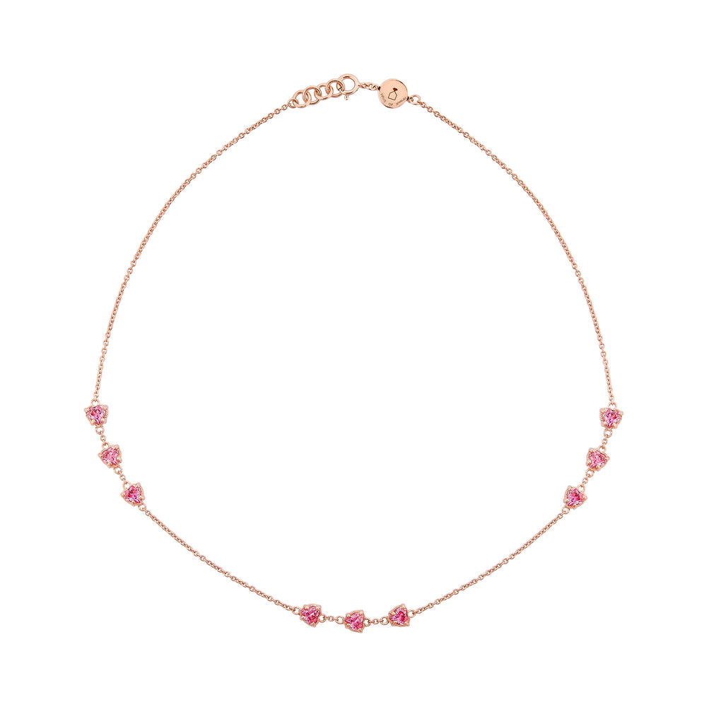 Amour Rose Gold Plated Silver Necklace with Cubic Zirconia