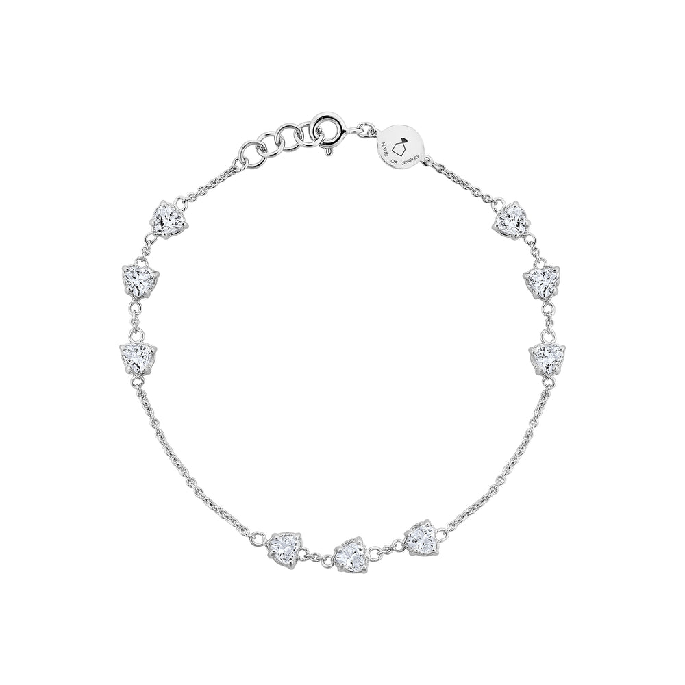 Amour White Gold Plated Silver Bracelet with Cubic Zirconia