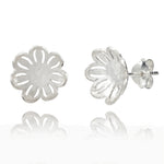 Filigree Flower Silver Stud Earrings