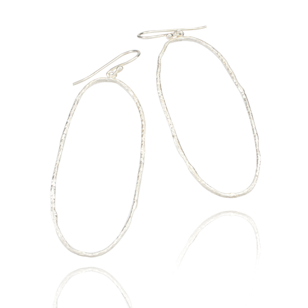 Single Circle Silver Hoop Earrings