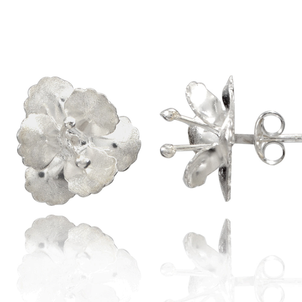 Orchid Silver Stud Earrings