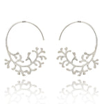 Filigree Coral Pattern Silver Earrings