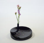 Rest Shiny Black Handmade Stoneware Single Flower Vase