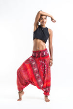 Women's Red Tribal Chakra Jumpsuit Yoga Pants