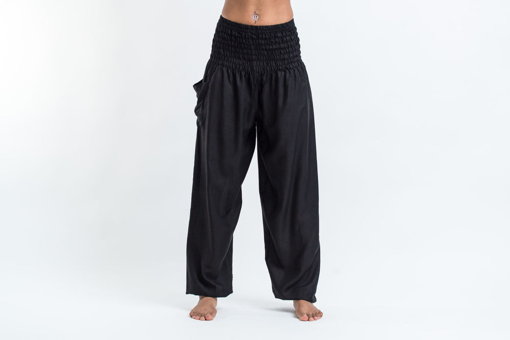 Women's Black Yoga Pants with Side Pocket