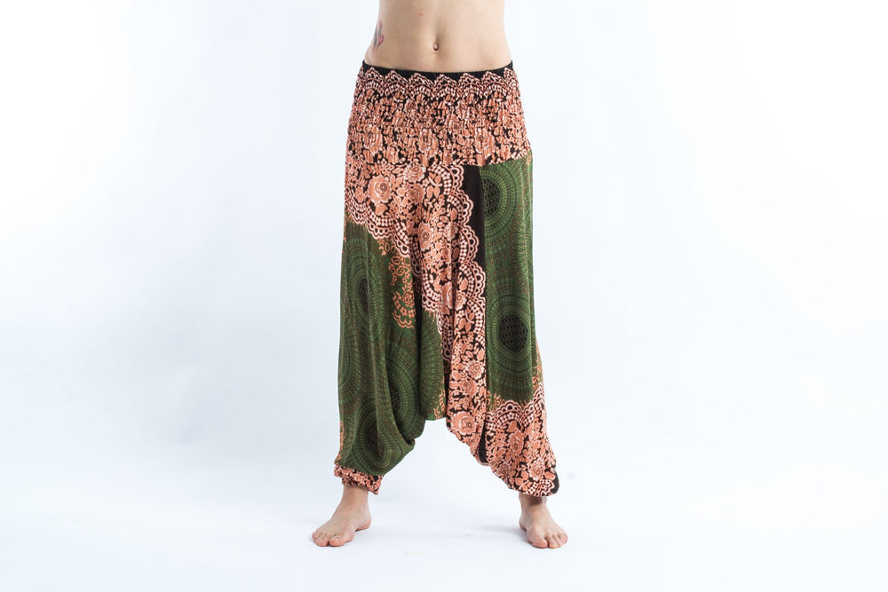 Women's Geometric Olive Mandala Jumpsuit Yoga Pants