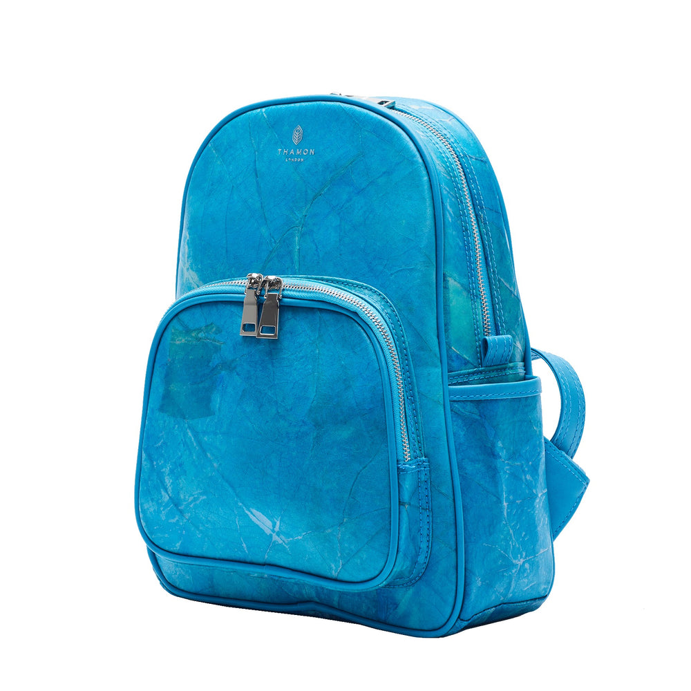 Medium Turquoise Real Tree Leaf Backpack