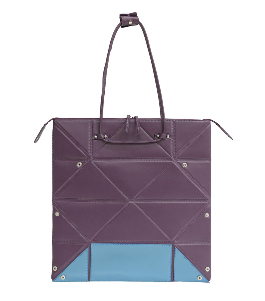 Large Purple Origami Bag with Blue Bottom