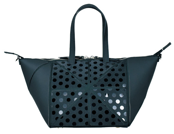 Small Black Polka Dot Handbag with Shoulder Strap