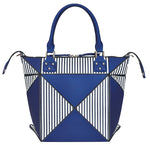 Small Navy Blue Striped Transforming Handbag