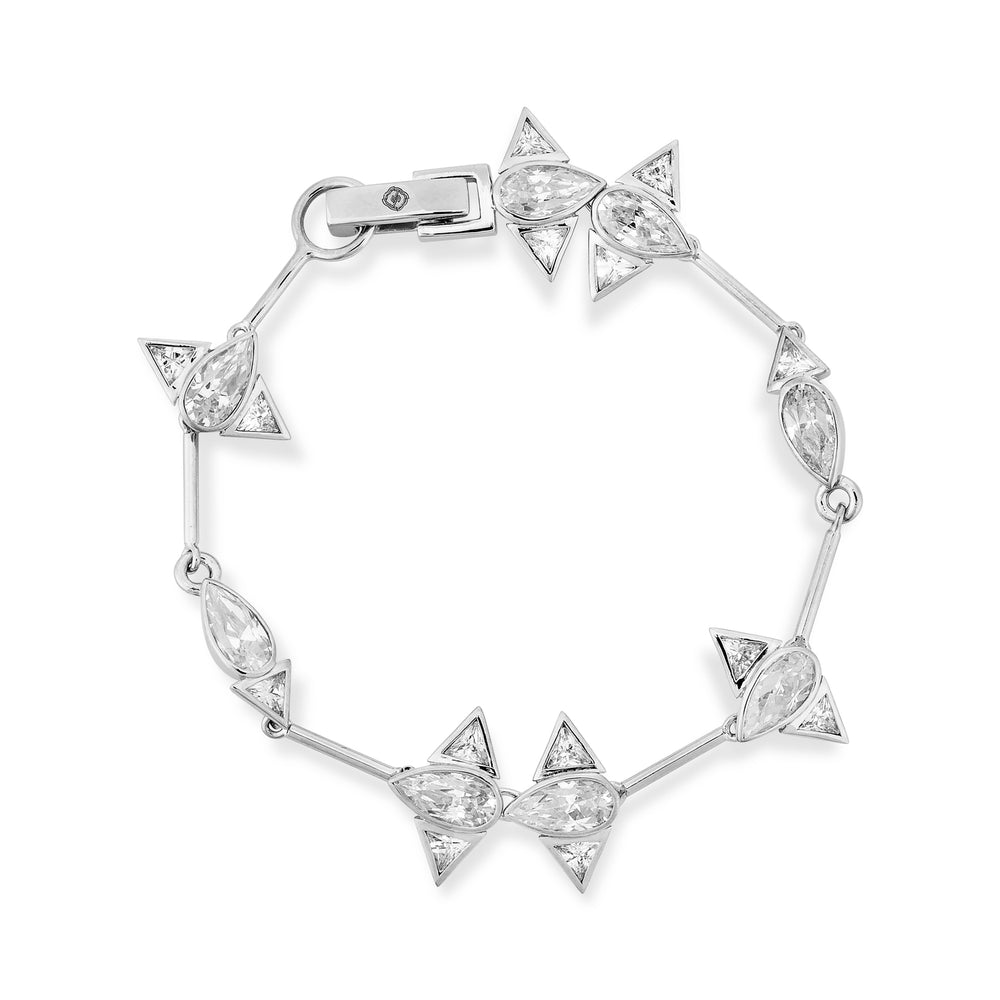 White Gold Plated Silver Bracelet with Cubic Zirconia