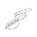 Waree Statement Silver Ring White Gold Plated