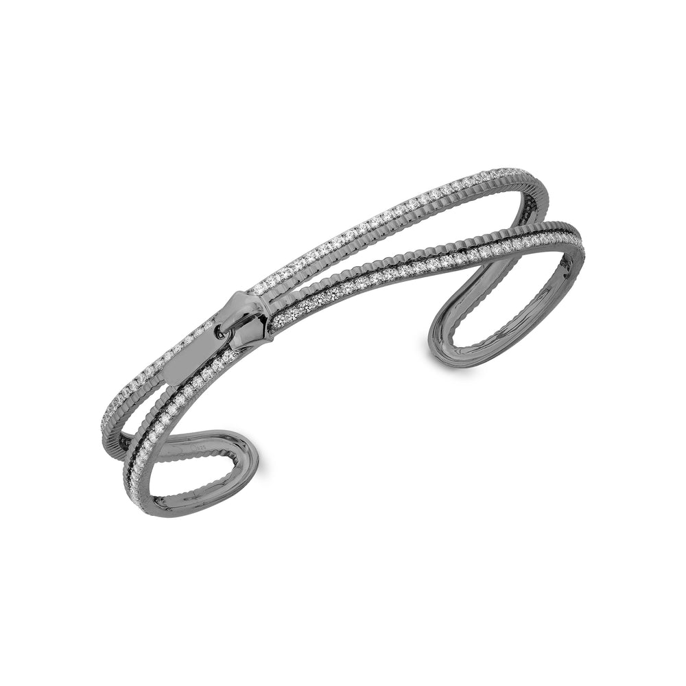 Silver Zip Bangle Bracelet