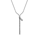 Silver Zip Lariat Necklace