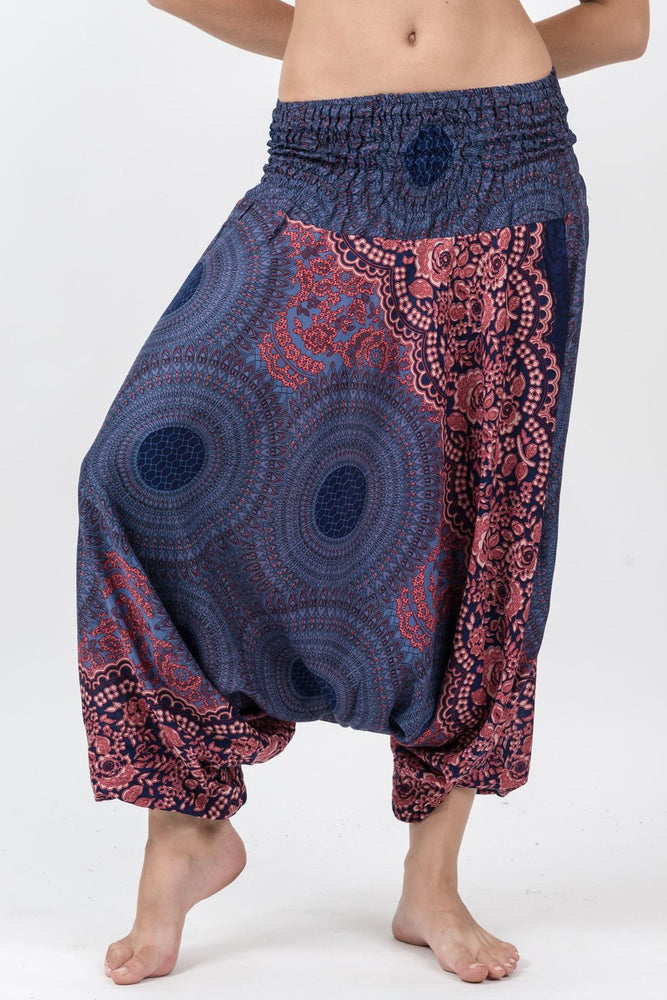 Women's Geometric Blue Mandala Jumpsuit Yoga Pants