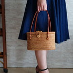 Handmade Cylin Bali Bow Clip Rattan Handbag