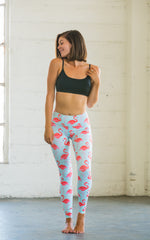 Flexi Lexi Fitness High Waist Yoga Pants Blue Flamingo