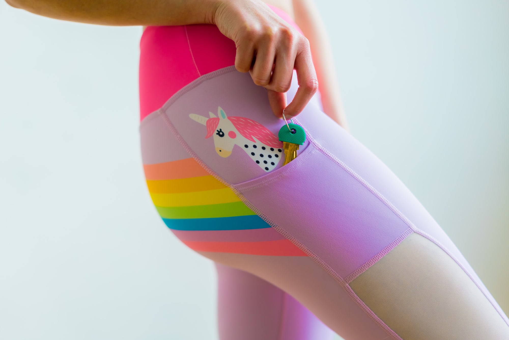 Flexi Lex Fitness Rainbow And Unicorn Pants - Pink