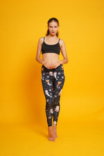 Blue High Waisted Yoga Pants with Mermaid Pattern