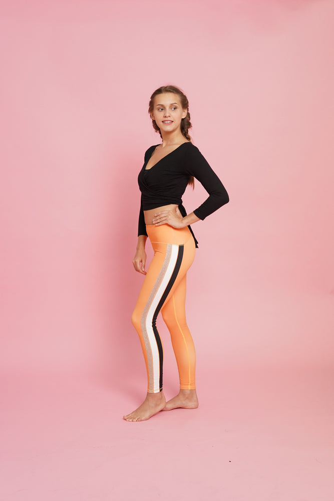 Orange High Waisted Yoga Pants for Women